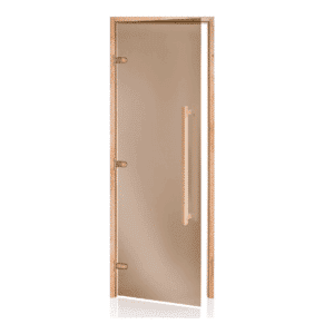 Porte à cadre en aulne avec long mancheVerre bronze690x2090mm (27 1/8″ x 82 1/4″) Ouverture à gauche ou à droite