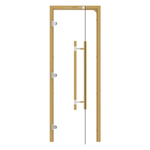 Cedar Frame DoorClear GlassStraight Handle690x1890mm(27 1/8″ X 74 3/8″)Left or Right Hand Opening