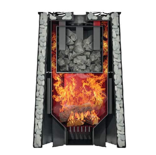 Grill'D Violet Romb Long Window Max with Jade StonesWood-Burning Sauna Heater / Stove