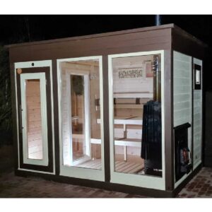 Outdoor Prefab Sauna Cabin 6.5 x 9.5 With Change Room