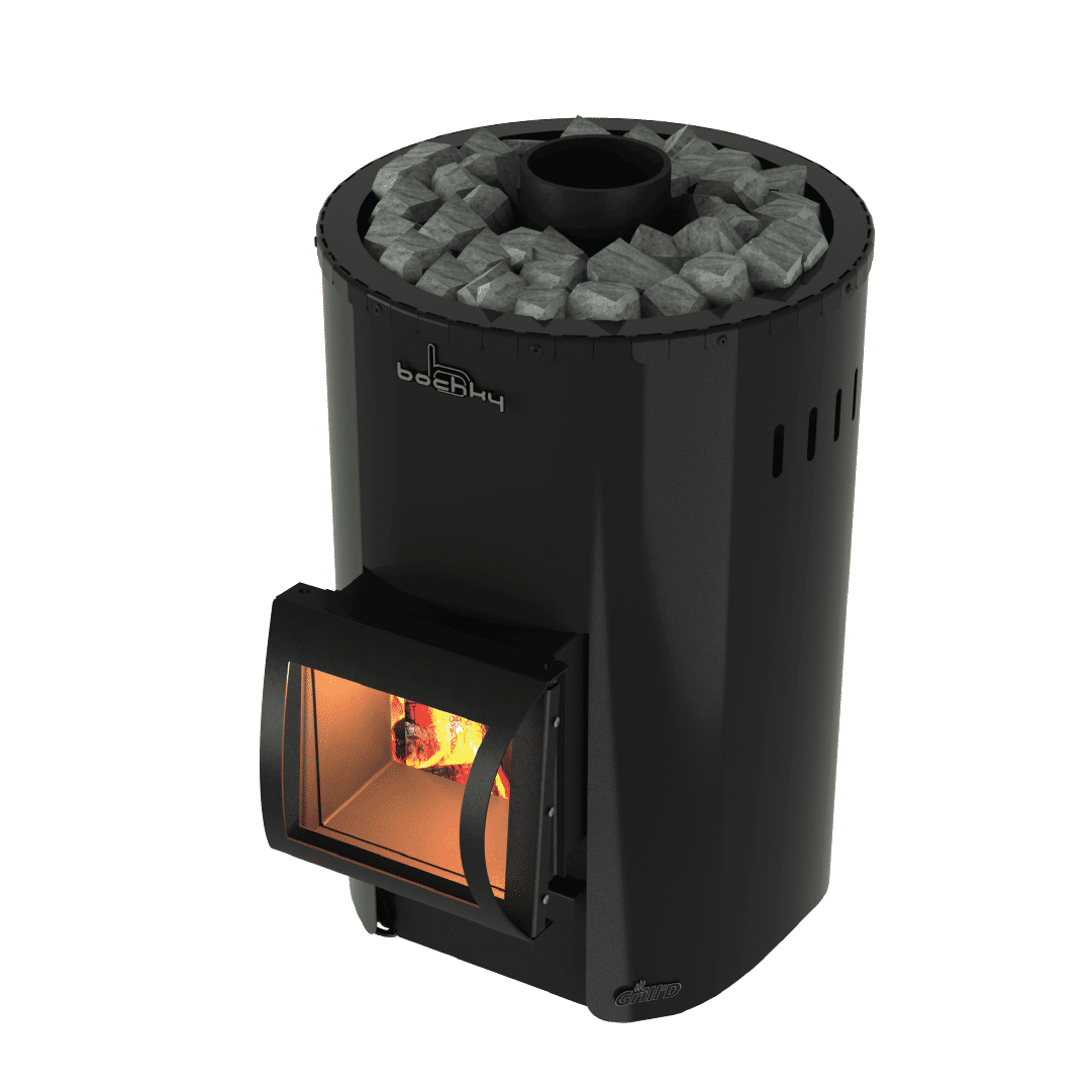 Grill'D Bochky Mini Short Wood-Burning Sauna Heater / Stove Interior Wood  Loading 