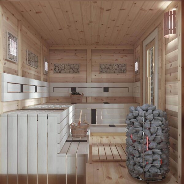 HUUM Hive Mini in an Outdoor Sauna Cabin