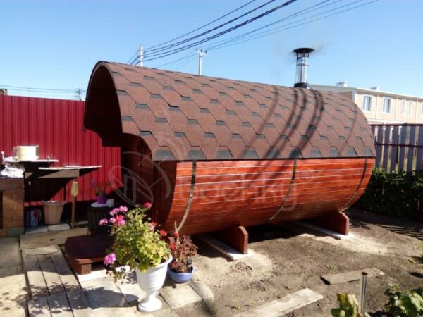Round Standard11' 7" Outdoor Barrel Sauna