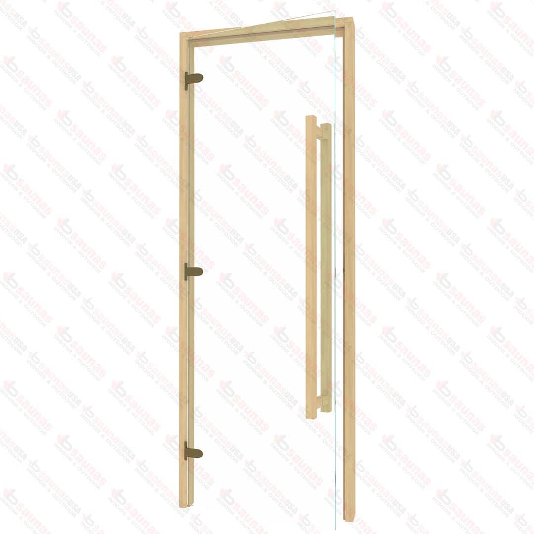 Alder Frame Door with Long Handle, Clear Glass 690x1890mm (27 1/8″ x 74 3/8″)