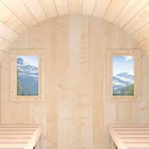 2 non-openable windows in sauna room