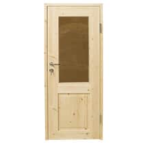 Solid wood door with glass insert